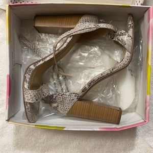 Faux snake skin high heels